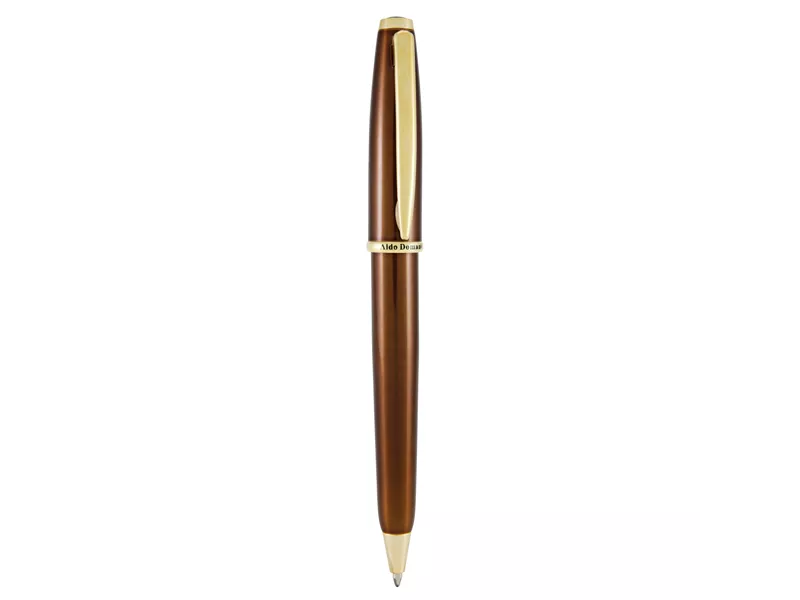 Penna a Sfera a Scatto Aldo Domani Monteverde - Punta Media - Fusto Tabacco - J059665 (Nero)