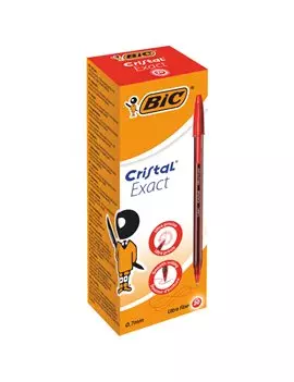 Penna a Sfera Cristal Exact Bic - 0,7 mm - 992604 (Rosso Conf. 20)