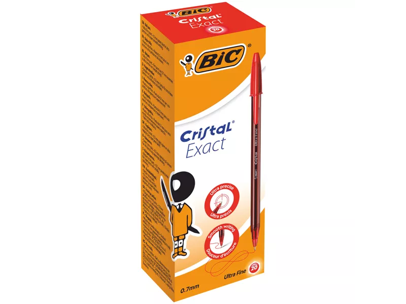 Penna a Sfera Cristal Exact Bic - 0,7 mm - 992604 (Rosso Conf. 20)