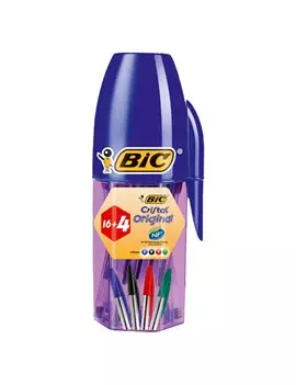 Penna a Sfera Cristal Bic - Punta Medium - 1 mm - 929081 (Assortiti Conf. 20)