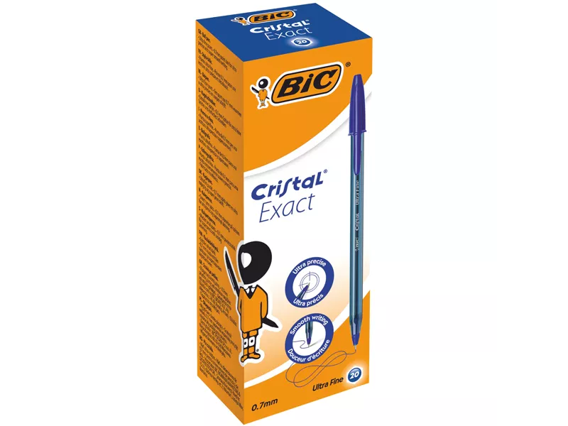 Penna a Sfera Cristal Exact Bic - 0,7 mm - 992605 (Blu Conf. 20)