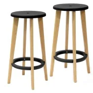 Sgabello Woody Paperflow - K700530 (Nero e Faggio Conf. 2)