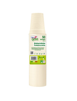 Bicchiere Biodegradabile in Mater-Bi DOpla - 200 ml - 48026 (Avorio Conf. 50)