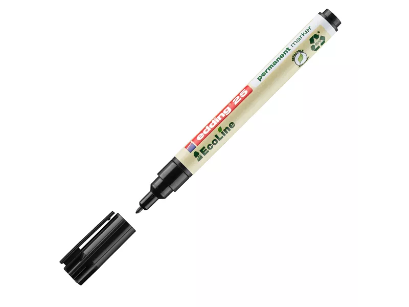 Marcatore Permanente 25 Ecoline Edding - Punta Conica - 1 mm - 4-25001 (Nero Conf. 10)