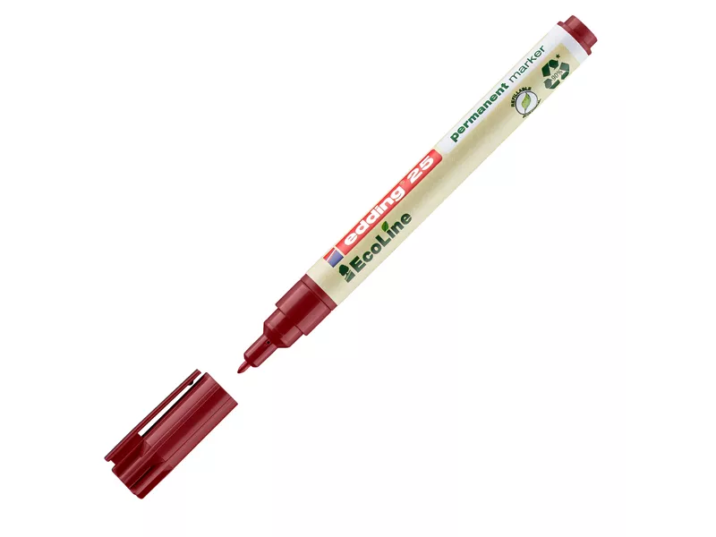 Marcatore Permanente 25 Ecoline Edding - Punta Conica - 1 mm - 4-25002 (Rosso Conf. 10)