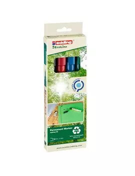 Marcatore Permanente 25 Ecoline Edding - Punta Conica - 1 mm - 4-25-4 (Assortiti Conf. 4)