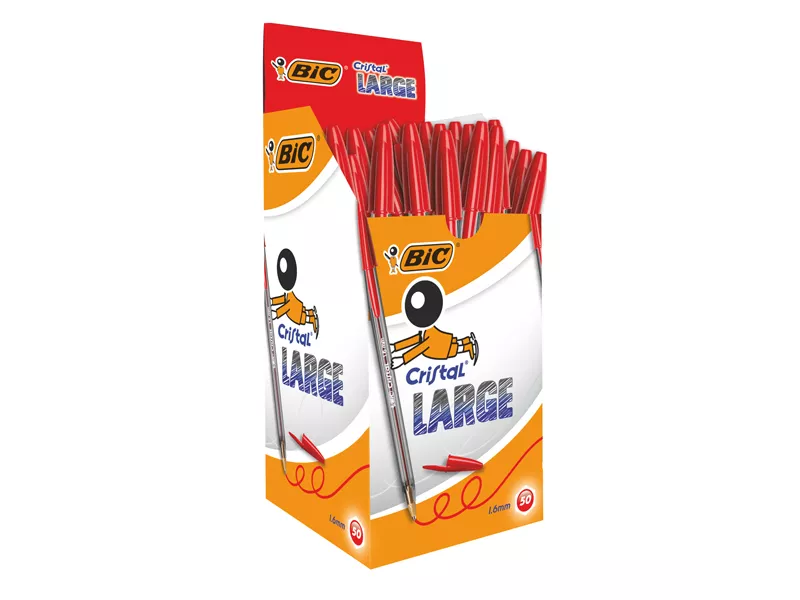 Penna a Sfera Cristal Bic - Punta Large - 1,6 mm - 951625 (Rosso Conf. 50)