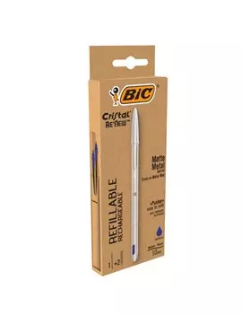 Penna a Sfera Cristal Re'New Bic - 1 mm - 997202 (Blu)