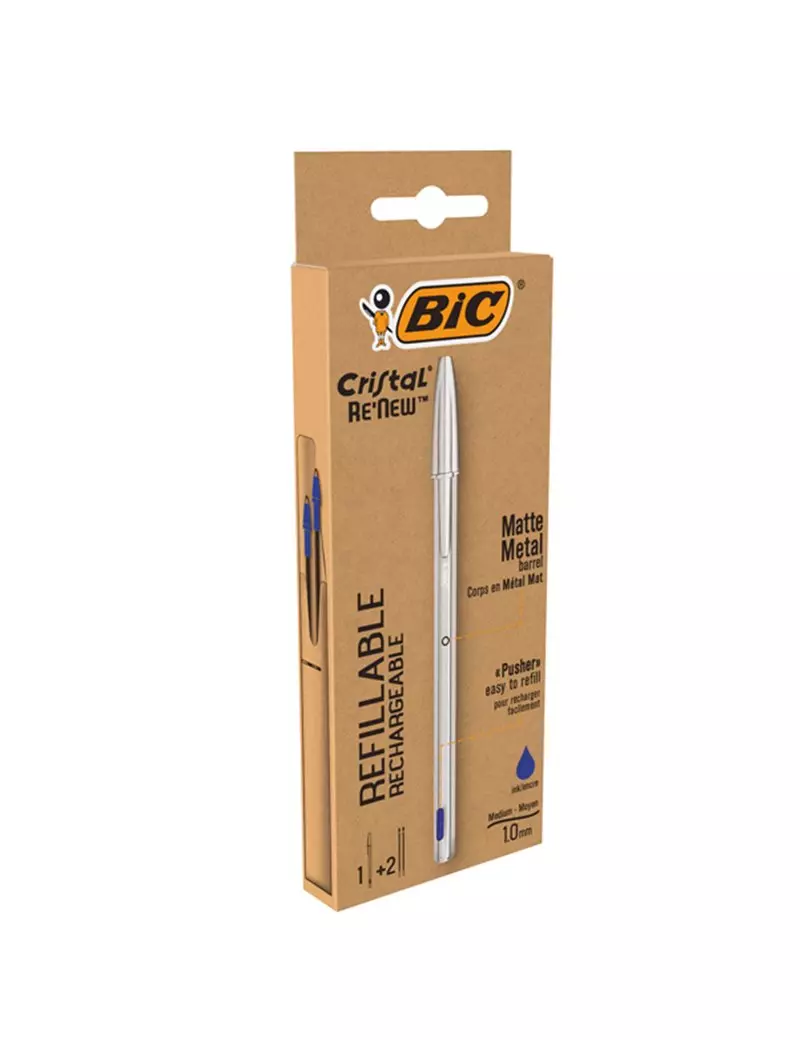 Penna a Sfera Cristal Re'New Bic - 1 mm - 997202 (Blu) Penna a Sfera Cristal Re'New Bic - 1 mm - 997202 (Blu)