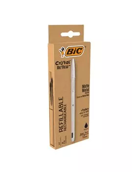 Penna a Sfera Cristal Re'New Bic - 1 mm - 997201 (Nero)