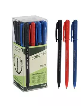 Penna a Sfera a Scatto Tratto 1 Green Fila - 1 mm - F838400 (Assortiti Conf. 24)