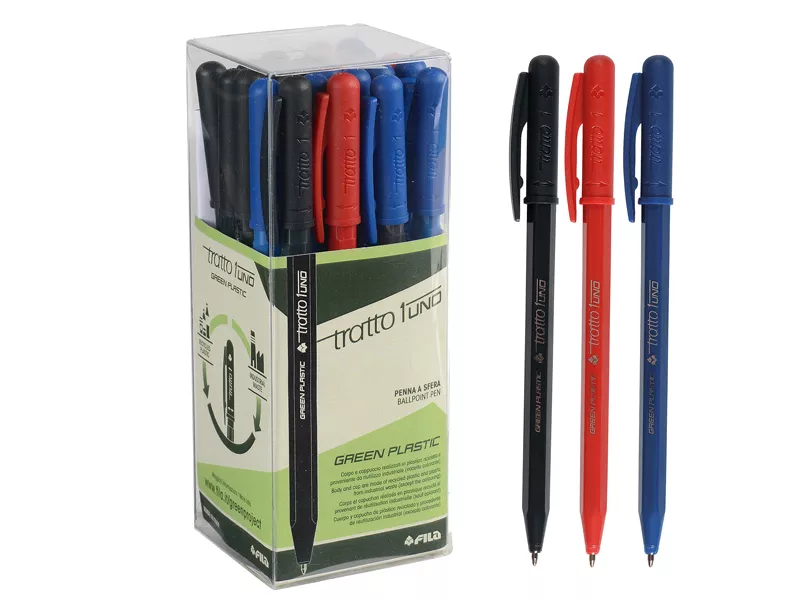 Penna a Sfera a Scatto Tratto 1 Green Fila - 1 mm - F838400 (Assortiti Conf. 24)