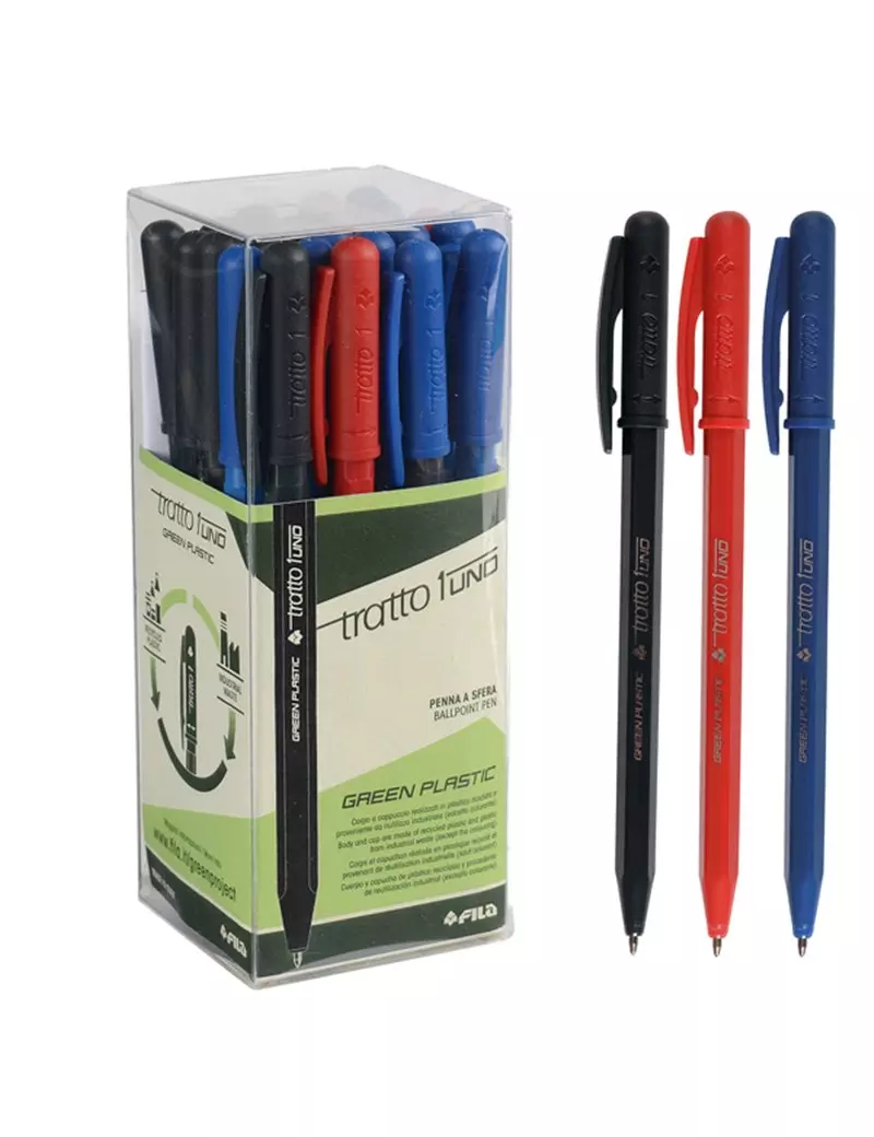Penna a Sfera a Scatto Tratto 1 Green Fila - 1 mm - F838400 (Assortiti Conf. 24) Penna a Sfera a Scatto Tratto 1 Green Fila - 1 mm - F838400 (Assortiti Conf. 24)