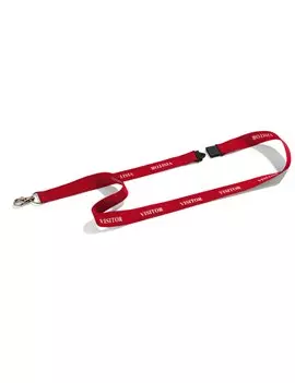 Cordoncino per Portabadge Stampato Durable - 44 cm - Visitor - 8238-03 (Rosso Conf. 10)