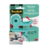 Dispenser per Nastro Adesivo Clip & Twist Scotch 3M - 33 m - 7100225276 (Verde Menta)