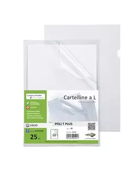 Cartellina a L Poli T Plus Sei Rota - A4 - PPL - 662320 (Trasparente Conf. 25)