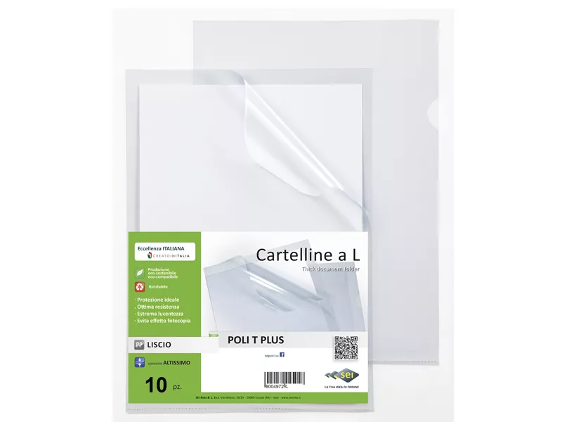Cartellina a L Poli T Plus Sei Rota - A3 - PPL - 662320 (Trasparente Conf. 25)