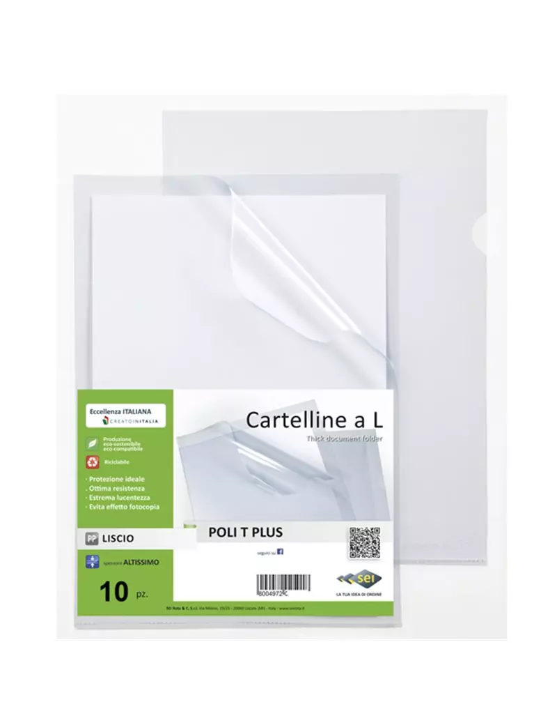 Cartellina a L Poli T Plus Sei Rota - A3 - PPL - 662320 (Trasparente Conf. 25) Cartellina a L Poli T Plus Sei Rota - A3 - PPL - 662320 (Trasparente Conf. 25)