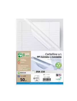 Cartellina a L Era 150 Sei Rota - A4 - Alto Spessore Goffrata - 662402 (Trasparente Conf. 50)