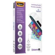 Pouches per Plastificatrici Enhance80 Fellowes - 154x216 mm Lucida - 80 Micron - 5306002 (Trasparente Conf. 100)