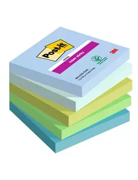 Post-it Notes Super Sticky 654-5SS-OAS 3M - 76x76 mm - 7100258898 (Assortiti Oasis Conf. 5)