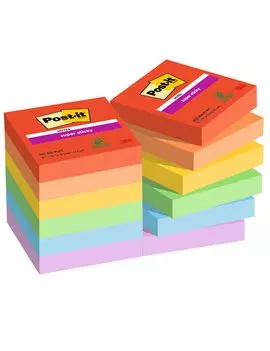 Post-it Notes Super Sticky 622-12SS-PLAY 3M - 47,6x47,6 mm - 7100290166 (Assortiti Playful Conf. 12)