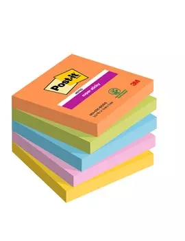 Post-it Notes Super Sticky 654-5SS-BOOS 3M - 76x76 mm - 7100258898 (Assortiti Boost Conf. 5)