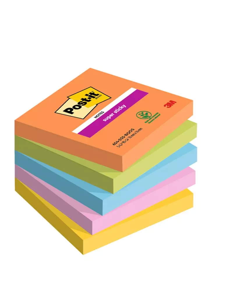 Post-it Notes Super Sticky 654-5SS-BOOS 3M - 76x76 mm - 7100258898 (Assortiti Boost Conf. 5) Post-it Notes Super Sticky 654-5SS-BOOS 3M - 76x76 mm - 7100258898 (Assortiti Boost Conf. 5)