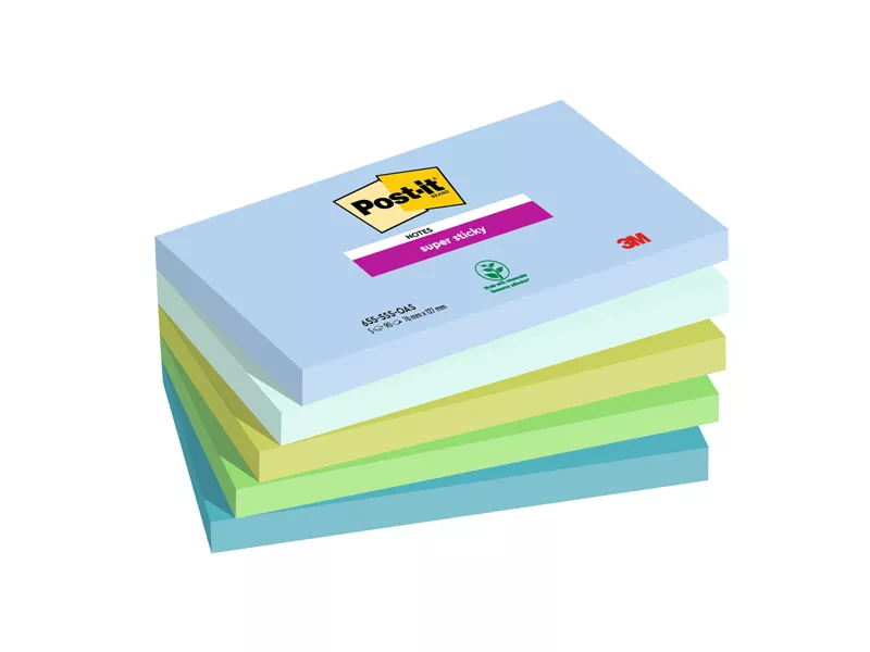 Post-it Notes Super Sticky 655-5SS-OAS 3M - 76x127 mm - 7100258790 (Assortiti Oasis Conf. 5)