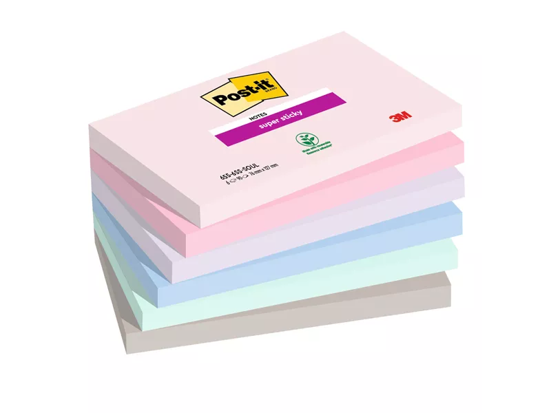 Post-it Notes Super Sticky 655-6SS-SOUL 3M - 76x127 mm - 7100259202 (Assortiti Soulful Conf. 6)