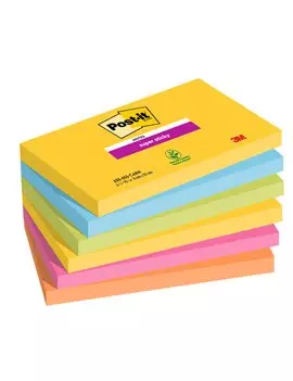 Post-it Notes Super Sticky 655-6SS-CARN 3M - 76x127 mm - 7100242804 (Assortiti Carnival Conf. 6)