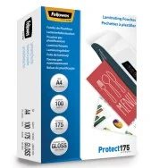 Pouches per Plastificatrici Protect175 Fellowes - 216x303 mm Lucida - 175 Micron - 5308703 (Trasparente Conf. 100)