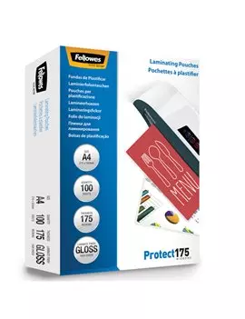 Pouches per Plastificatrici Protect175 Fellowes - 303x426 mm Lucida - 175 Micron - 5308803 (Trasparente Conf. 100)