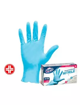 Guanti in Nitrile non Talcati Logex - Taglia XL - 3476LXXL (Azzurro Conf. 100)