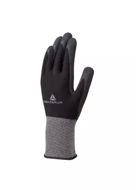 Guanti in Poliestere Spandex Spalmato in Nitrile VE724NO Delta Plus - Taglia 9 - VE724NO-09 (Grigio e Nero)