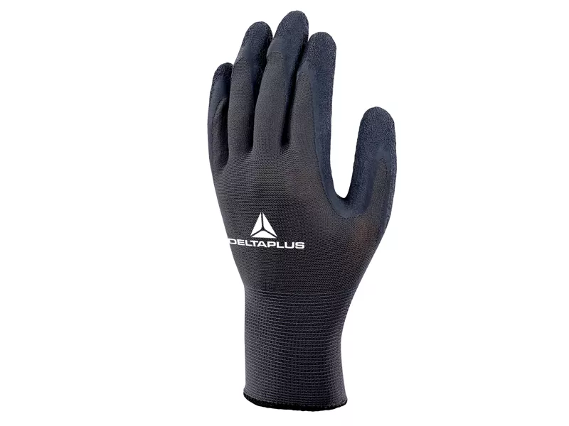 Guanti in Poliestere Spalmato in Lattice VE630 Delta Plus - Taglia 10 - VE630GR10 (Grigio e Nero)