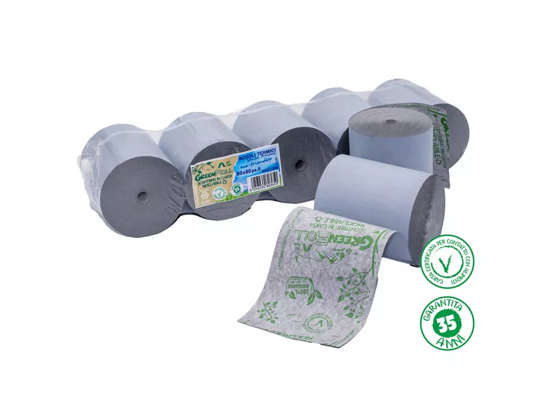 Rotolo Termico per Registratore di Cassa Rotolificio Pugliese - 80 mm x 80 m - Green Roll - NRC7980 (Conf. 25)