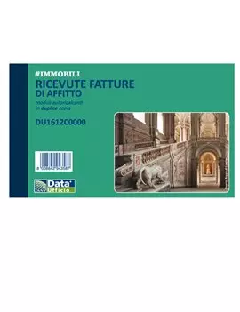 Blocco Ricevute/Fatture Affitto Data Ufficio - 50/50 Copie Autoricalcanti - 16,8x10 cm - DU1612C0000 (Conf. 5)