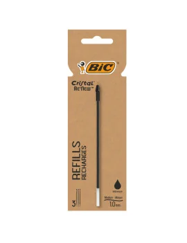 Refill per Penna a Sfera Cristal Re'New Bic - 1 mm - 503839 (Nero Conf. 3)