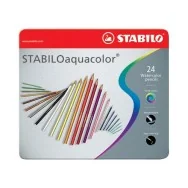 Matite Colorate AQUAcolor Stabilo - Confezione in Metallo - 2,8 mm (Assortiti Conf. 36)