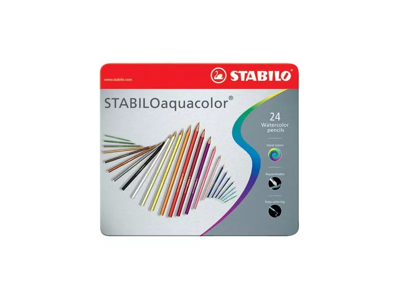 Matite Colorate AQUAcolor Stabilo - Confezione in Metallo - 2,8 mm (Assortiti Conf. 36) Matite Colorate AQUAcolor Stabilo - Confezione in Metallo - 2,8 mm (Assortiti Conf. 36)