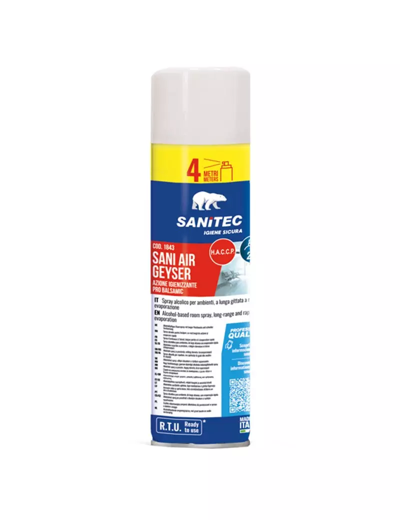 Spray Alcolico Igienizzante per Ambienti Sani Air Geyser Sanitec - 1843 - 500 ml Spray Alcolico Igienizzante per Ambienti Sani Air Geyser Sanitec - 1843 - 500 ml