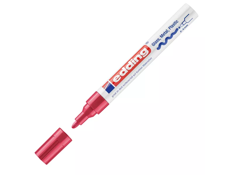 Marcatore Permanente a Vernice 750 Edding - Punta Tonda - 2-4 mm - E-750002 (Rosso)