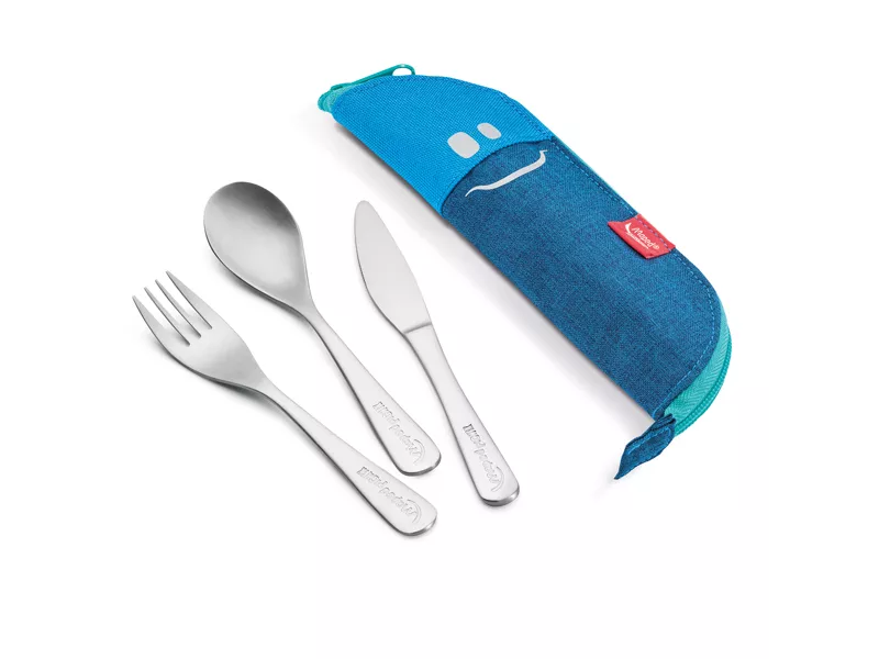 Set Posate in Acciaio con Custodia Picnik Concept Maped - 878003 (Blu)