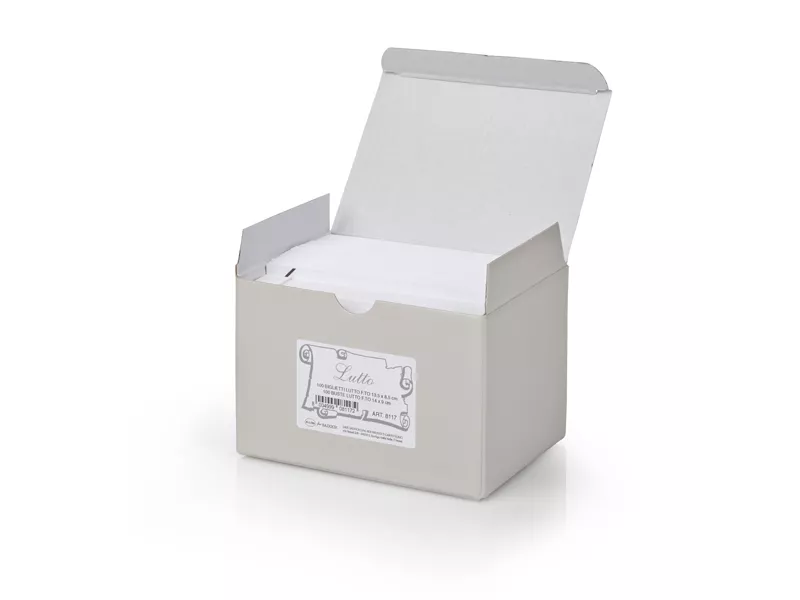 Biglietti e Buste Rex Sadoch - Lutto - 9x14 cm - 8117 (Bianco Conf. 100)