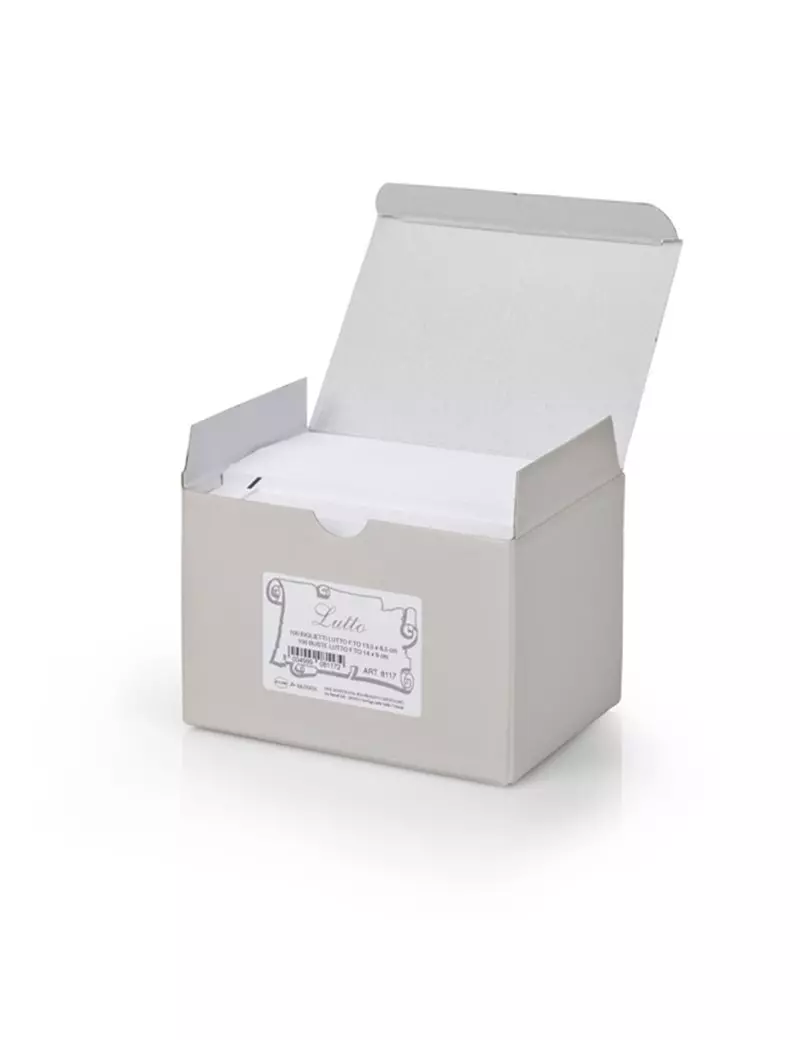 Biglietti e Buste Rex Sadoch - Lutto - 9x14 cm - 8117 (Bianco Conf. 100) Biglietti e Buste Rex Sadoch - Lutto - 9x14 cm - 8117 (Bianco Conf. 100)