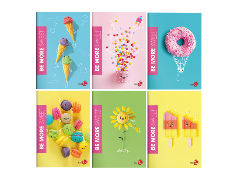 Quaderno Be More Sweet BM - A4 - Righe Terza Elementare con Margini - 0122271 (Assortiti Conf. 10) Quaderno Be More Sweet BM - A4 - Righe Terza Elementare con Margini - 0122271 (Assortiti Conf. 10)