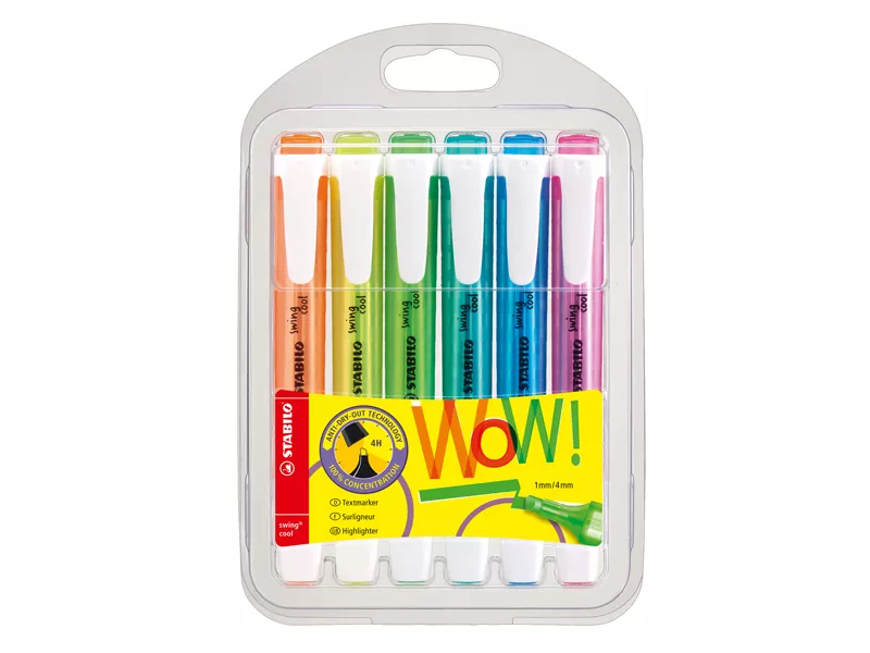 Evidenziatore Swing Cool Stabilo - 1-4 mm - 275/6-3 (Assortiti Fluo Conf. 6) Evidenziatore Swing Cool Stabilo - 1-4 mm - 275/6-3 (Assortiti Fluo Conf. 6)