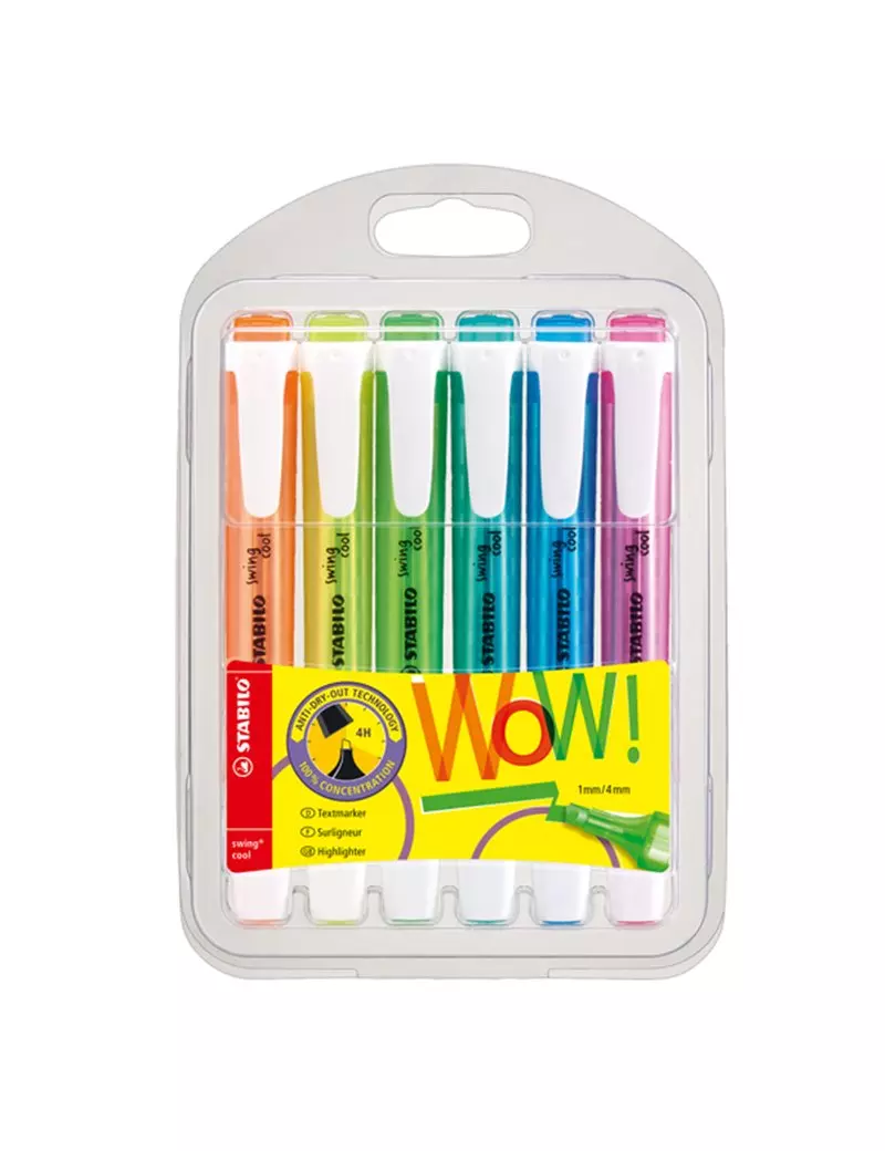 Evidenziatore Swing Cool Stabilo - 1-4 mm - 275/6-3 (Assortiti Fluo Conf. 6) Evidenziatore Swing Cool Stabilo - 1-4 mm - 275/6-3 (Assortiti Fluo Conf. 6)
