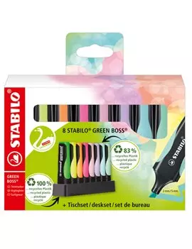 Evidenziatore Green Boss Stabilo - 2-5 mm - 6070/08-5 (Assortiti Conf. 8)